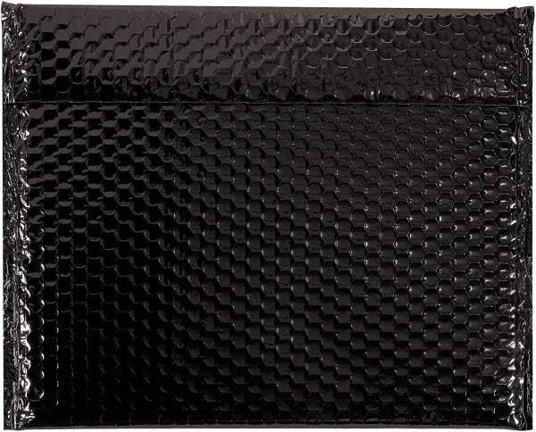 Made in USA - 11" Long x 13-3/4" Wide Peel-Off Self-Seal Bubble Mailer - Black - Exact Tool & Supply