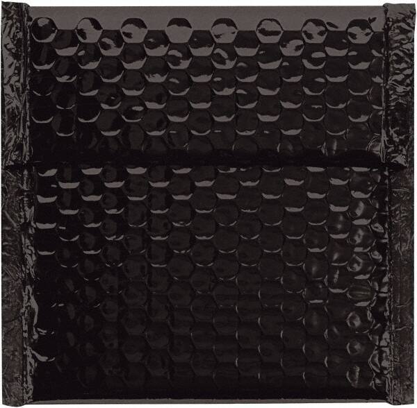 Made in USA - 6-3/4" Long x 7" Wide Peel-Off Self-Seal Bubble Mailer - Black - Exact Tool & Supply