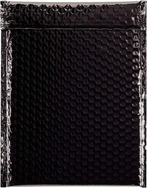 Made in USA - 11-1/2" Long x 9" Wide Peel-Off Self-Seal Bubble Mailer - Black - Exact Tool & Supply