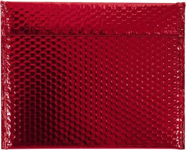 Made in USA - 11" Long x 13-3/4" Wide Peel-Off Self-Seal Bubble Mailer - Red - Exact Tool & Supply