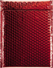 Made in USA - 11-1/2" Long x 9" Wide Peel-Off Self-Seal Bubble Mailer - Red - Exact Tool & Supply