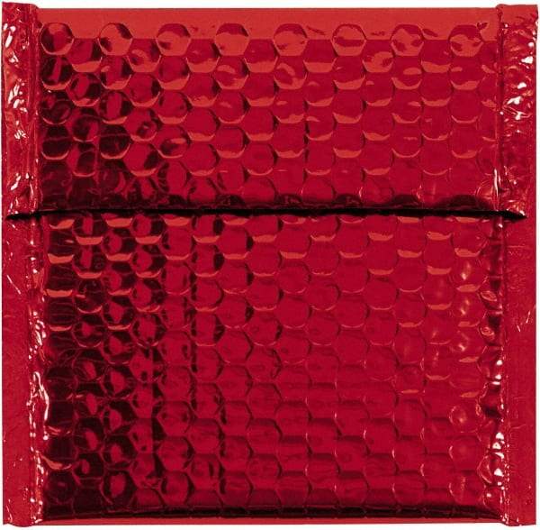 Made in USA - 6-3/4" Long x 7" Wide Peel-Off Self-Seal Bubble Mailer - Red - Exact Tool & Supply