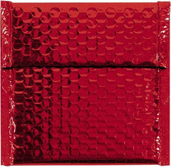 Made in USA - 6-3/4" Long x 7" Wide Peel-Off Self-Seal Bubble Mailer - Red - Exact Tool & Supply