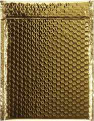 Made in USA - 11-1/2" Long x 9" Wide Peel-Off Self-Seal Bubble Mailer - Gold - Exact Tool & Supply