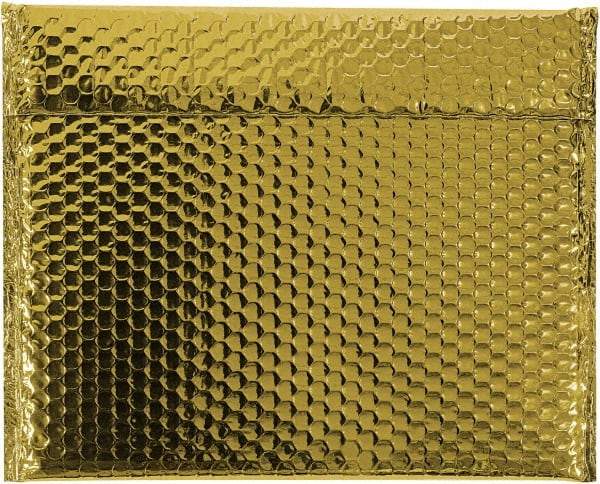 Made in USA - 11" Long x 13-3/4" Wide Peel-Off Self-Seal Bubble Mailer - Gold - Exact Tool & Supply