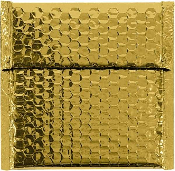 Made in USA - 6-3/4" Long x 7" Wide Peel-Off Self-Seal Bubble Mailer - Gold - Exact Tool & Supply