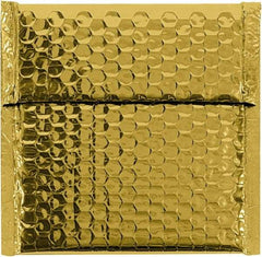 Made in USA - 6-3/4" Long x 7" Wide Peel-Off Self-Seal Bubble Mailer - Gold - Exact Tool & Supply