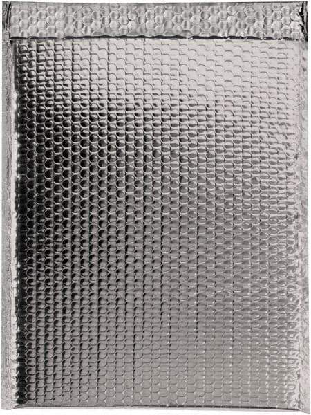 Made in USA - 17-1/2" Long x 13" Wide Peel-Off Self-Seal Bubble Mailer - Silver - Exact Tool & Supply