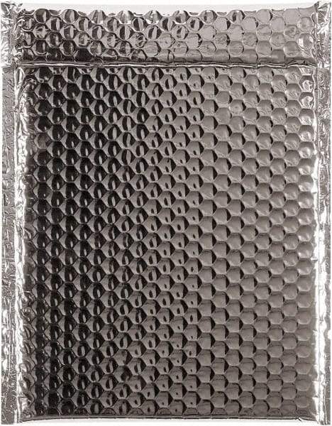 Made in USA - 11-1/2" Long x 9" Wide Peel-Off Self-Seal Bubble Mailer - Silver - Exact Tool & Supply
