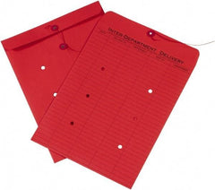 Made in USA - 13" Long x 10" Wide Draw String Inter-Department Envelope - Red - Exact Tool & Supply