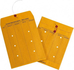 Made in USA - 13" Long x 10" Wide Draw String Inter-Department Envelope - Kraft - Exact Tool & Supply