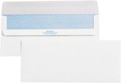 Made in USA - 9-1/2" Long x 4-1/8" Wide Self Seal Plain White Envelope - White - Exact Tool & Supply