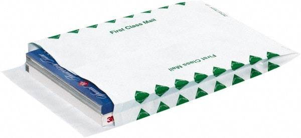 Dupont - 13" Long x 10" Wide Peel-Off Self-Seal Tyvek Expansion Envelope - White/Green - Exact Tool & Supply