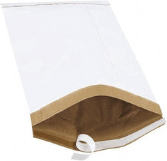 Made in USA - 16" Long x 10-1/2" Wide Peel-Off Self-Seal Padded Mailer - White - Exact Tool & Supply