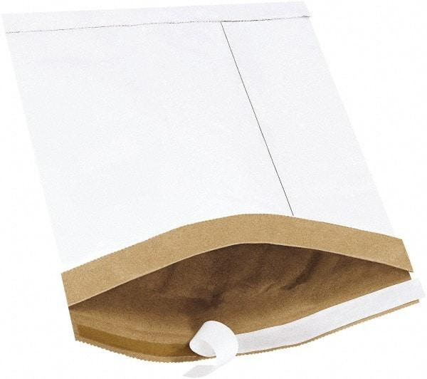 Made in USA - 12" Long x 8-1/2" Wide Peel-Off Self-Seal Padded Mailer - White - Exact Tool & Supply