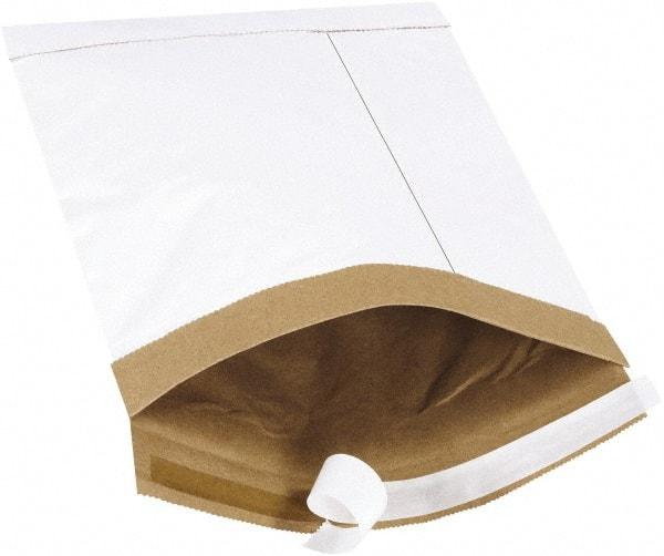 Made in USA - 12" Long x 7-1/4" Wide Peel-Off Self-Seal Padded Mailer - White - Exact Tool & Supply