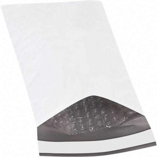 Made in USA - 10" Long x 5" Wide Peel-Off Self-Seal Padded Mailer - White - Exact Tool & Supply