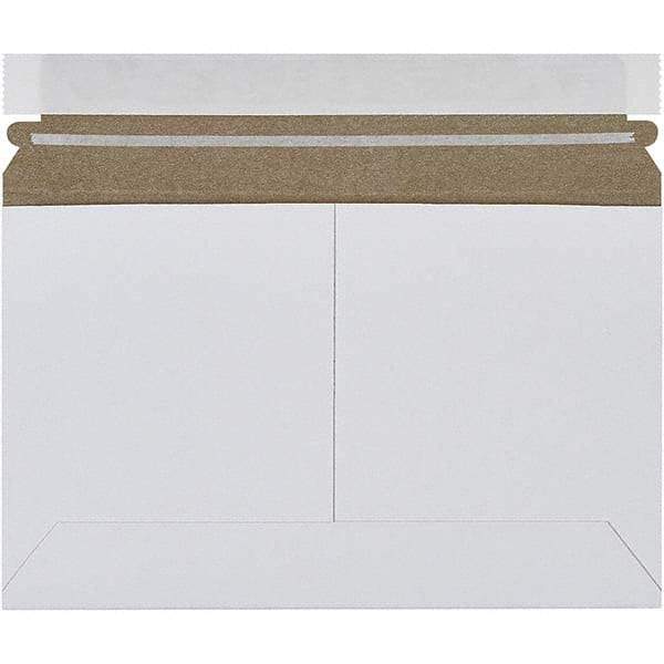 Made in USA - 6" Long x 9" Wide Peel-Off Self-Seal Flat Mailer - White - Exact Tool & Supply