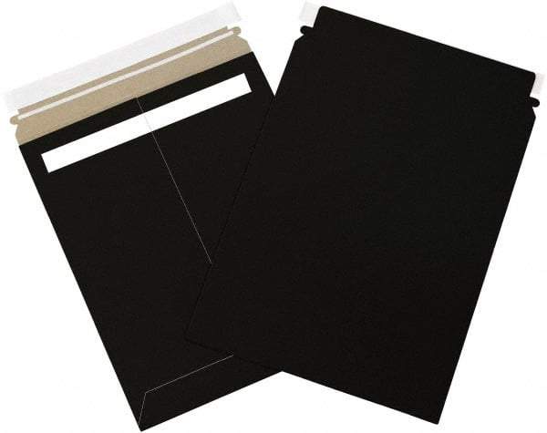 Made in USA - 12-1/4" Long x 9-3/4" Wide Peel-Off Self-Seal Flat Mailer - Black - Exact Tool & Supply