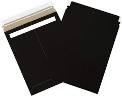 Made in USA - 12-1/4" Long x 9-3/4" Wide Peel-Off Self-Seal Flat Mailer - Black - Exact Tool & Supply