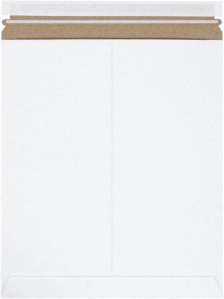 Made in USA - 15" Long x 12-3/4" Wide Peel-Off Self-Seal Flat Mailer - White - Exact Tool & Supply