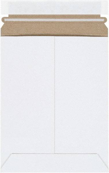 Made in USA - 9" Long x 7" Wide Peel-Off Self-Seal Flat Mailer - White - Exact Tool & Supply