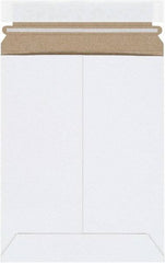 Made in USA - 9" Long x 7" Wide Peel-Off Self-Seal Flat Mailer - White - Exact Tool & Supply