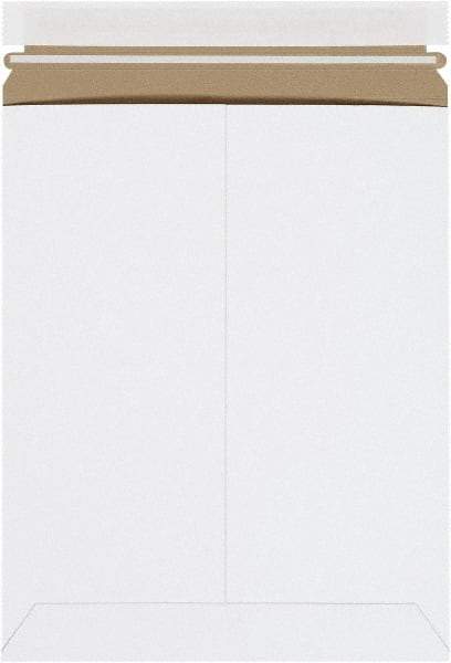 Made in USA - 12-1/4" Long x 9-3/4" Wide Peel-Off Self-Seal Flat Mailer - White - Exact Tool & Supply