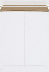 Made in USA - 12-1/4" Long x 9-3/4" Wide Peel-Off Self-Seal Flat Mailer - White - Exact Tool & Supply