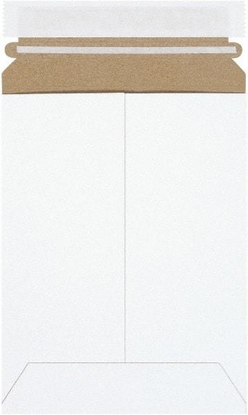 Made in USA - 8" Long x 6" Wide Peel-Off Self-Seal Flat Mailer - White - Exact Tool & Supply