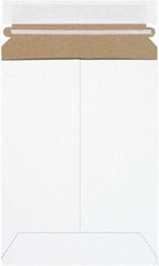 Made in USA - 8" Long x 6" Wide Peel-Off Self-Seal Flat Mailer - White - Exact Tool & Supply