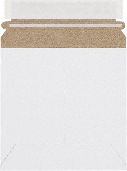 Made in USA - 6" Long x 6" Wide Peel-Off Self-Seal Flat Mailer - White - Exact Tool & Supply