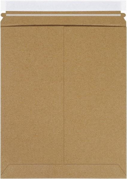 Made in USA - 13-1/2" Long x 11" Wide Peel-Off Self-Seal Flat Mailer - Kraft - Exact Tool & Supply