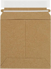 Made in USA - 6" Long x 6" Wide Peel-Off Self-Seal Flat Mailer - Kraft - Exact Tool & Supply
