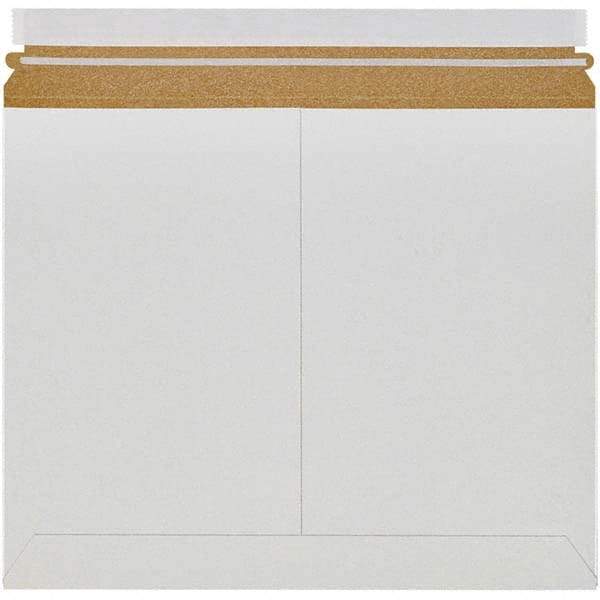 Made in USA - 11" Long x 13-1/2" Wide Peel-Off Self-Seal Flat Mailer - White - Exact Tool & Supply