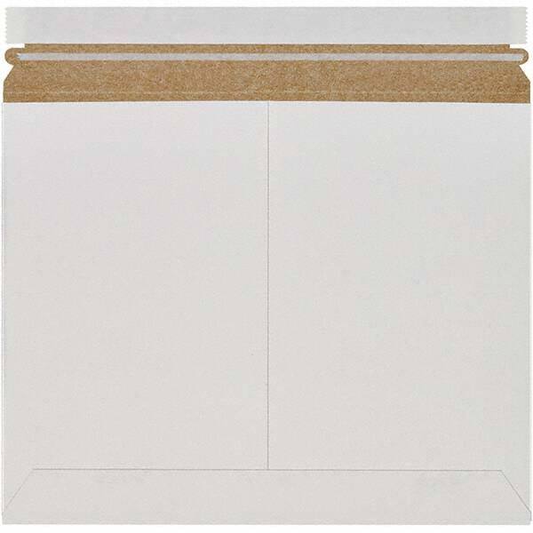 Made in USA - 9-3/4" Long x 12-1/4" Wide Peel-Off Self-Seal Flat Mailer - White - Exact Tool & Supply