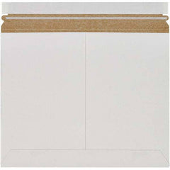 Made in USA - 9-3/4" Long x 12-1/4" Wide Peel-Off Self-Seal Flat Mailer - White - Exact Tool & Supply