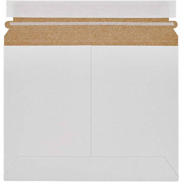 Made in USA - 7" Long x 9" Wide Peel-Off Self-Seal Flat Mailer - White - Exact Tool & Supply
