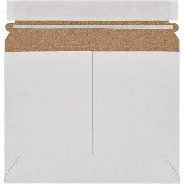 Made in USA - 6" Long x 8" Wide Peel-Off Self-Seal Flat Mailer - White - Exact Tool & Supply