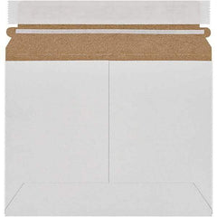 Made in USA - 6" Long x 8" Wide Peel-Off Self-Seal Flat Mailer - White - Exact Tool & Supply