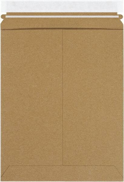 Made in USA - 12-1/4" Long x 9-3/4" Wide Peel-Off Self-Seal Flat Mailer - Kraft - Exact Tool & Supply