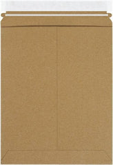 Made in USA - 12-1/4" Long x 9-3/4" Wide Peel-Off Self-Seal Flat Mailer - Kraft - Exact Tool & Supply