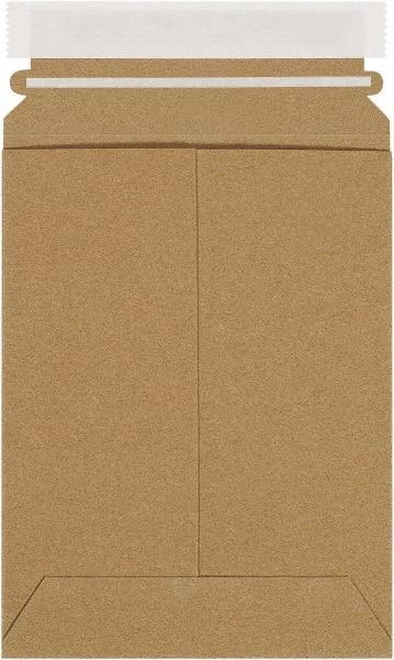 Made in USA - 8" Long x 6" Wide Peel-Off Self-Seal Flat Mailer - Kraft - Exact Tool & Supply