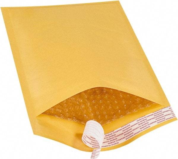 Value Collection - 12" Long x 7-1/4" Wide Peel-Off Self-Seal Bubble Mailer - Kraft - Exact Tool & Supply