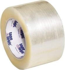 Tape Logic - 3" x 110 Yd Clear Hot Melt Adhesive Packaging Tape - Polypropylene Film Backing, 2.5 mil Thick, 36 Lb Tensile Strength - Exact Tool & Supply