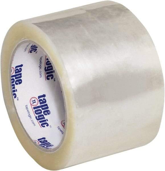 Tape Logic - 3" x 55 Yd Clear Hot Melt Adhesive Packaging Tape - Polypropylene Film Backing, 3 mil Thick, 45 Lb Tensile Strength - Exact Tool & Supply