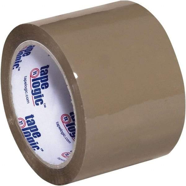 Tape Logic - 3" x 110 Yd Tan Acrylic Adhesive Packaging Tape - Polypropylene Film Backing, 2.6 mil Thick, 24.7 Lb Tensile Strength - Exact Tool & Supply