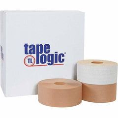 Tape Logic - 3" x 150 Yd Kraft Water Activated Adhesive Packaging Tape - Paper Backing, 5 mil Thick - Exact Tool & Supply