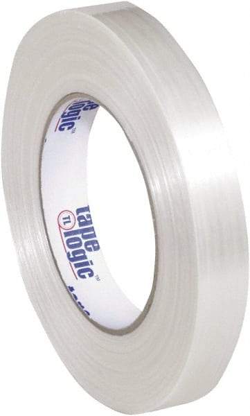 Tape Logic - 3/4" x 60 Yd Clear Hot Melt Adhesive Strapping Tape - Polypropylene Film Backing, 5.9 mil Thick, 320 Lb Tensile Strength - Exact Tool & Supply