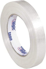 Tape Logic - 3/4" x 60 Yd Clear Hot Melt Adhesive Strapping Tape - Polypropylene Film Backing, 5.1 mil Thick, 275 Lb Tensile Strength - Exact Tool & Supply